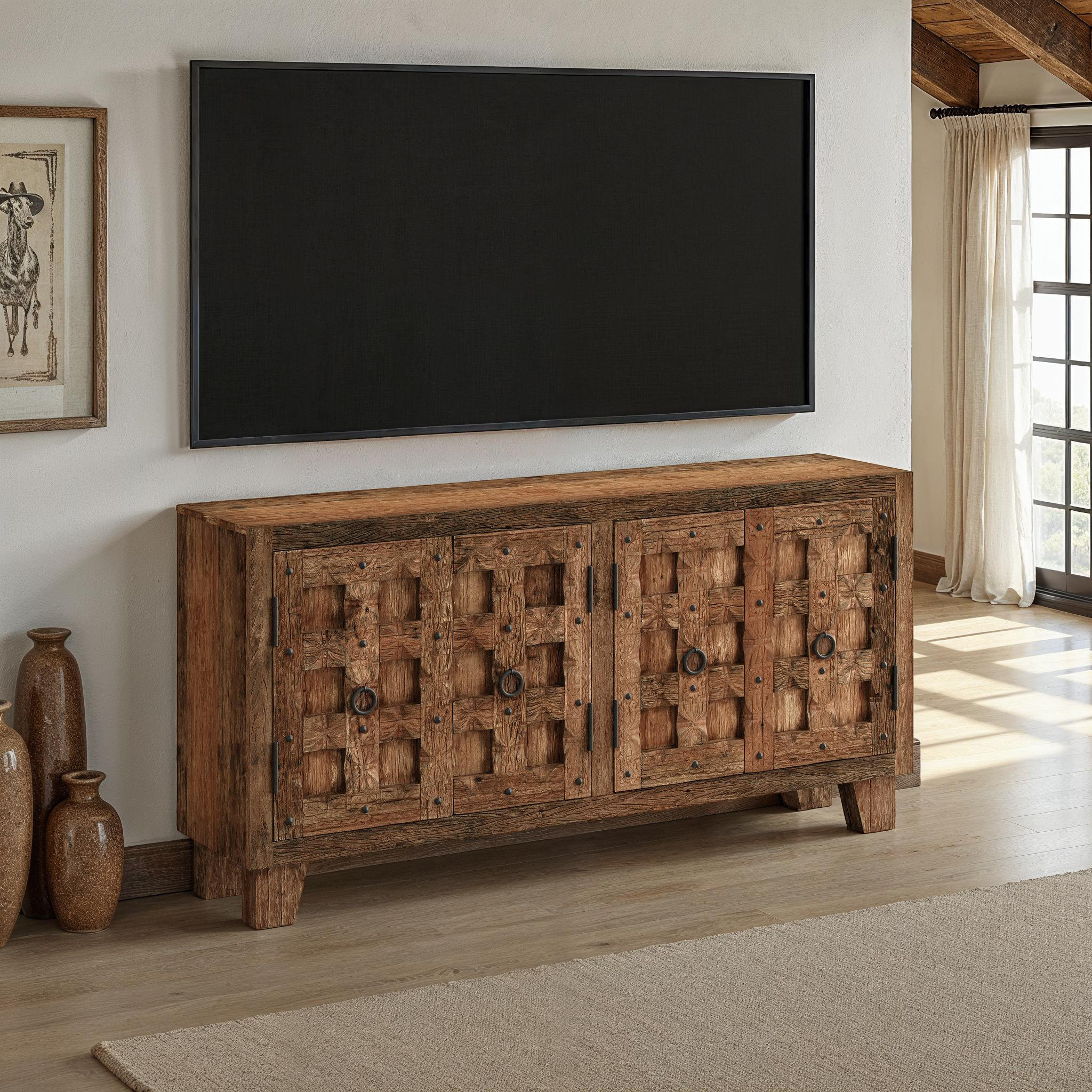 木製キャビネット サイドボード Wade Logan Wade Logan® Wade Logan Branstetter Solid Wood Accent Cabinet